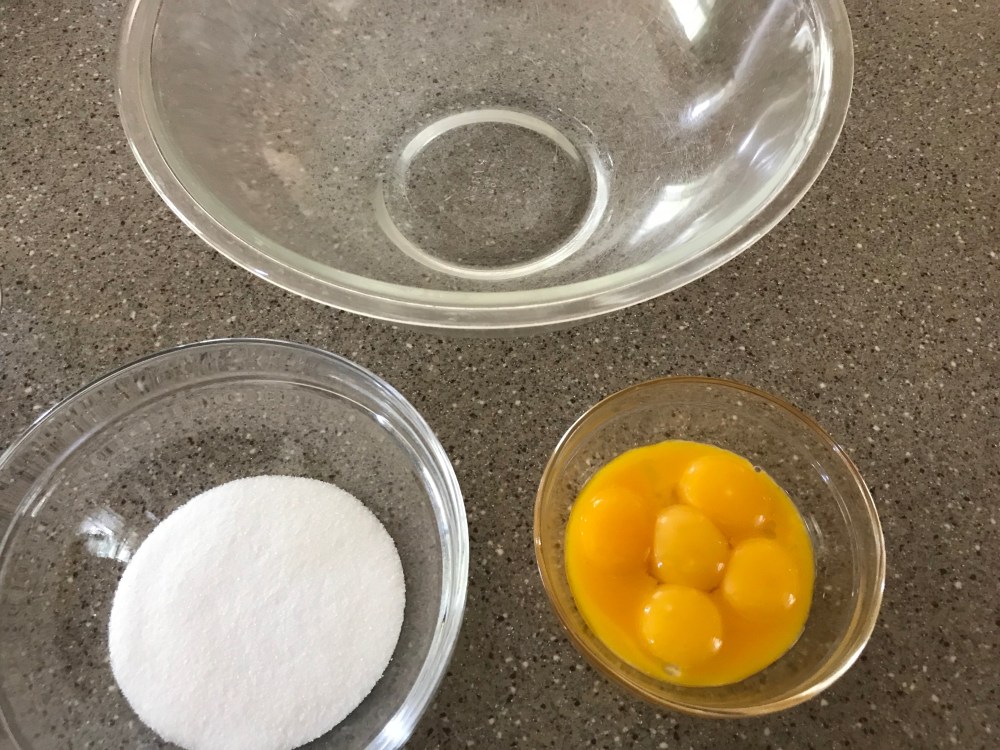 mixing eggs & sugar!