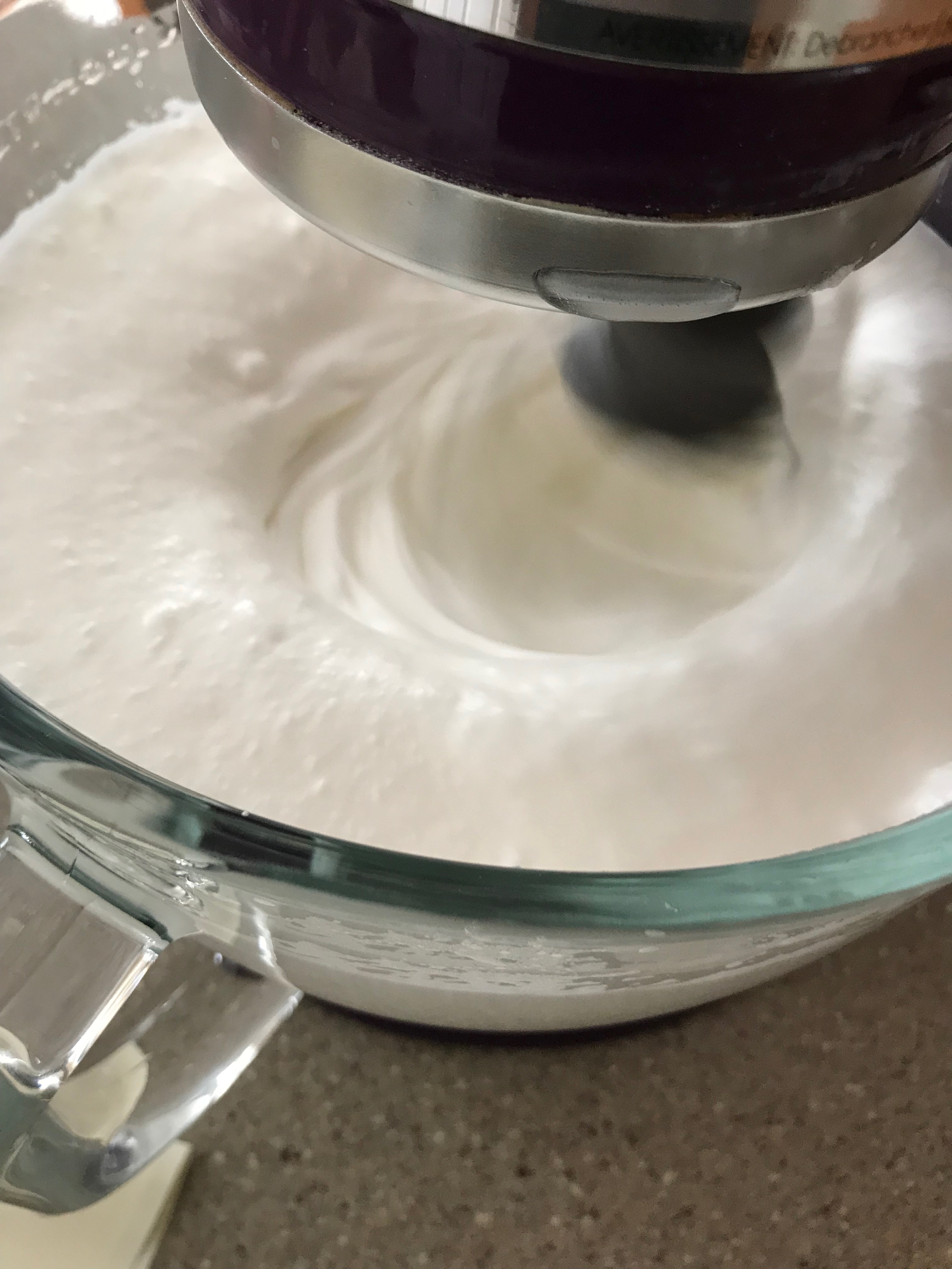 adding the hot syrup!