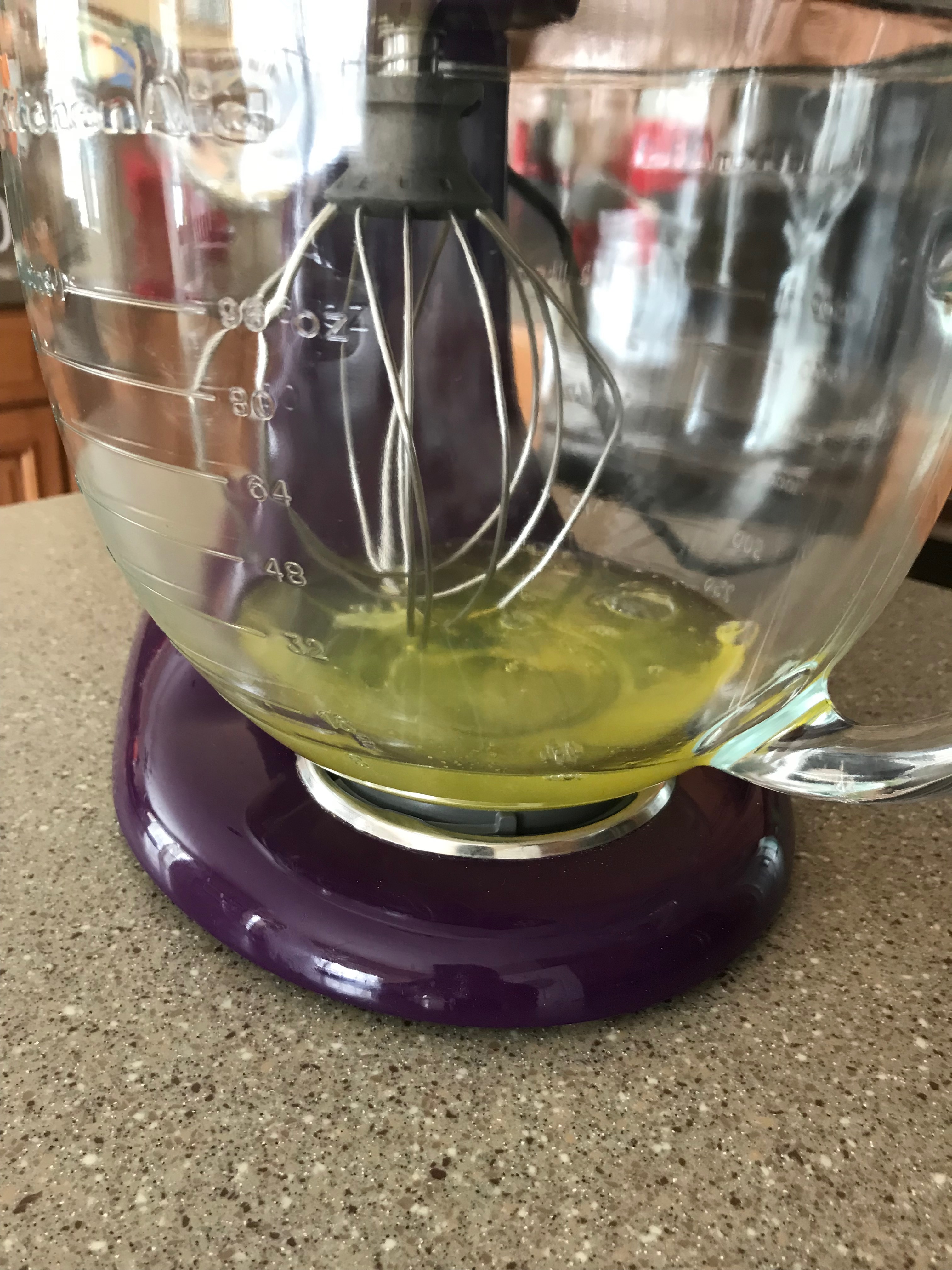 whipping the egg whites!